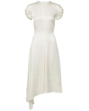 Victoria Beckham Asymmetric Crêpe Satin Midi Dress - White