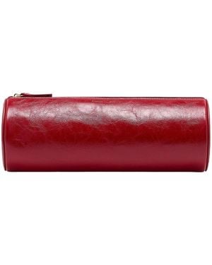 Proenza Schouler Cylindrical Leather Clutch Bag - Red