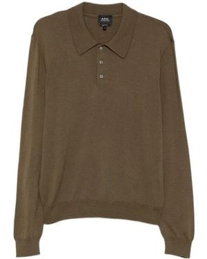 A.P.C. Wool Polo Shirt - Green