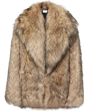 Alaïa Fur Coat With Lapel - Brown