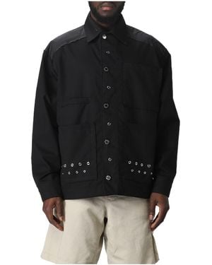 Khrisjoy Eyelet-Embellished Military Jacket - Black