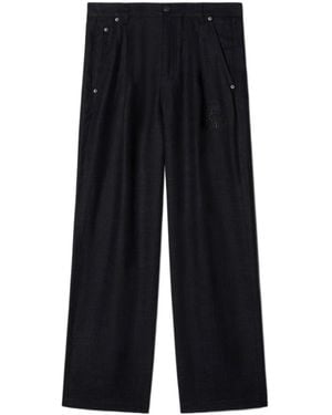 Off-White c/o Virgil Abloh High-Rise Straight-Leg Trousers - Black
