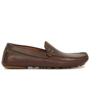 Armani Jeans Logo Details Business Casual Shoes - Brown