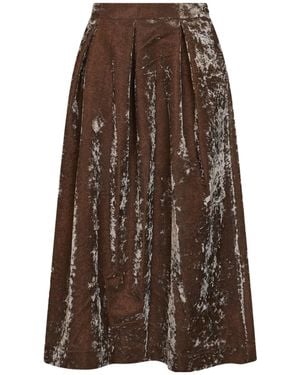 Uma Wang Pleated Skirt - Brown
