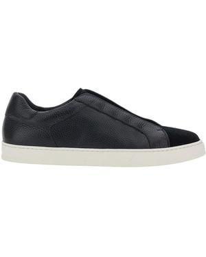 Doucal's Spencer Elastic Panel Slip-On Sneakers - Blue