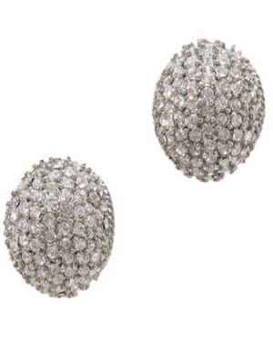 Jennifer Behr Tinsel Rhodium-Plated Crystal Earrings - White