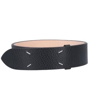 Maison Margiela Four-Stitch Logo Detailed Belt - White