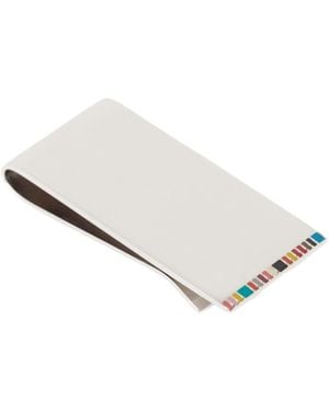 Paul Smith Striped Logo Embossed Wallet - White
