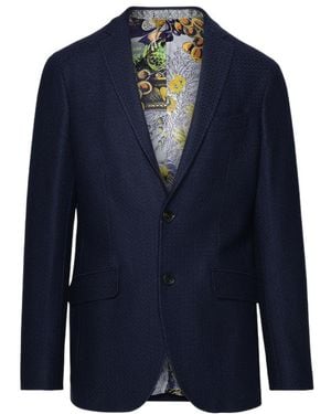 Etro Single-Breasted Blazer - Blue
