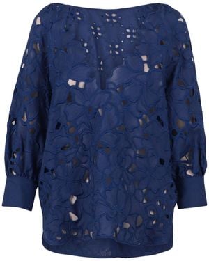 Ermanno Scervino Cut-Out Detailed Blouse - Blue