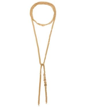 Chloé Mini Belt Logo-Embellished Drop Necklace - White