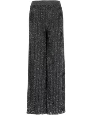 Missoni Metallic Knit Wide-Leg Pants - Black