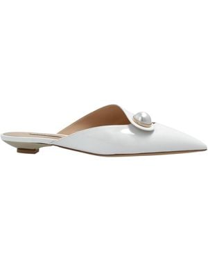 Casadei Blade Pointed Toe Mules - White