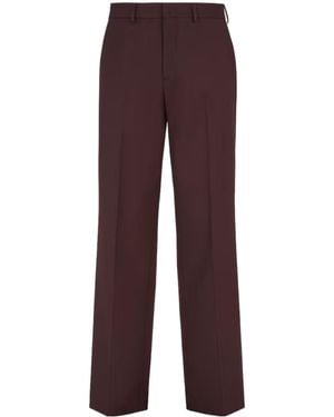 Fendi Burgundy Wool Trousers - Purple