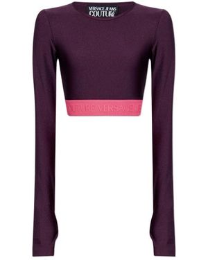 Versace Jeans Couture Logo-Band Long-Sleeve T-Shirt - Purple