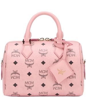 MCM Ella Monogram Tote Bag - Pink