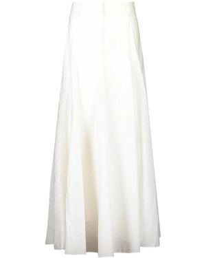 Brunello Cucinelli Poplin Flared Skirt - White