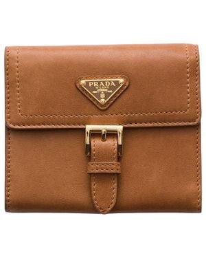Prada Small Nappa Leather Wallet - Brown
