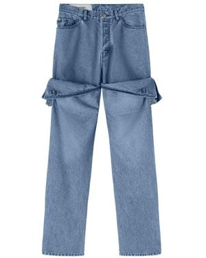 Ambush Detailed Mid-Rise Straight-Leg Jeans - Blue