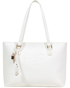 Liu Jo Logo-Embossed Tote Bag - White