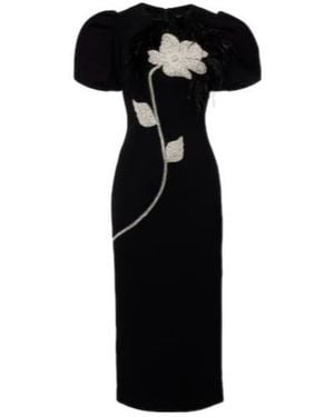 Rebecca Vallance Embellished Crepe Dress - Black