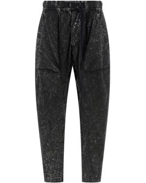 Thom Krom 32 Marble-Effect Cargo Trousers - Black