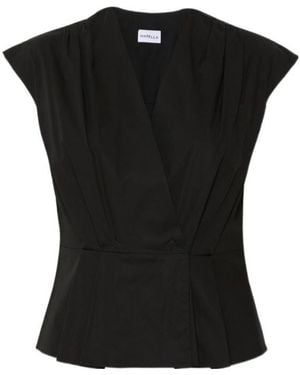 Marella Sleeveless Poplin Top - Black