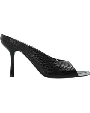 DIESEL D-Diams Lizard-Effect Leather Mules - Black