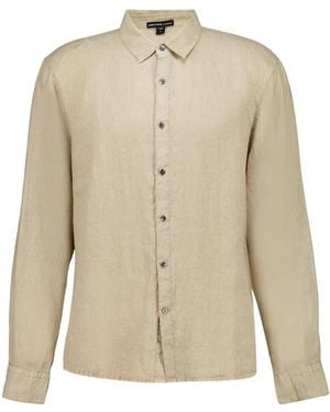 James Perse Long-Sleeve Linen Shirt - Natural