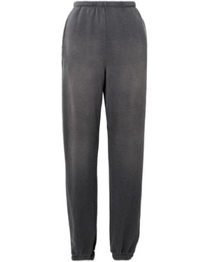 RE/DONE Hanes 80S Cotton-Blend Jersey Track Trousers - Grey