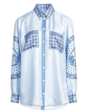Burberry Two-Color Satin Shirt - Blue