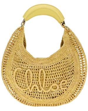 Chloé Chloé Summer Banana Woven Top Handle Bag - Metallic