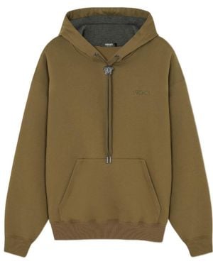 Versace Medusa Head Detailed Drawstring Hoodie - Green