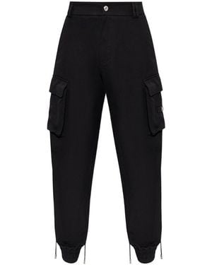 Gcds Logo Patch Button Detailed Cargo Pants - Black
