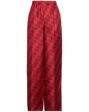 Max Mara Patterned Pocket Trousers - Red
