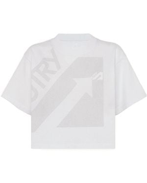 Autry Logo-Printed Cropped T-Shirt - White