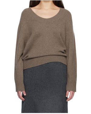 Loulou de Saison Baji U Neck Jumper - Grey