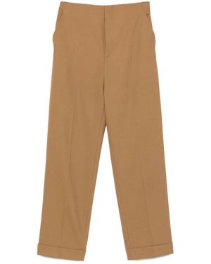 Alberta Ferretti Cuffed-Hem Pants - Natural