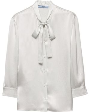 Prada Satin Crepe Shirt - White