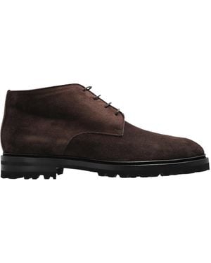 Kiton Lace-Up Ankle Boots - Brown