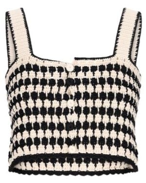 GIUSEPPE DI MORABITO Crochet-Knit Top - Black