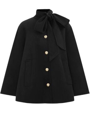 Zimmermann Valiant Pussybow Coat - Black