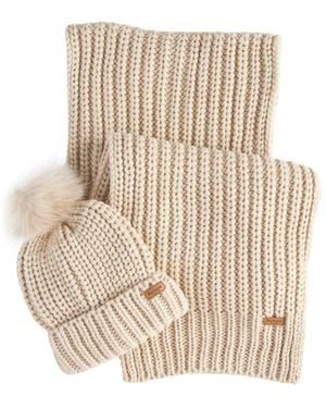 Barbour Hat And Scarf Set - Natural