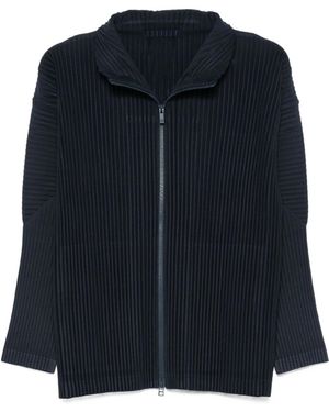 Homme Plissé Issey Miyake Pleated Zip-Front Shirt Jacket - Black