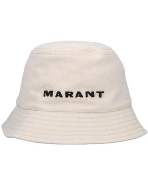Isabel Marant Logo Embroidered Bucket Hat - White