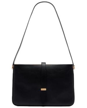 Nili Lotan Jane Medium Leather Shoulder Bag - Black