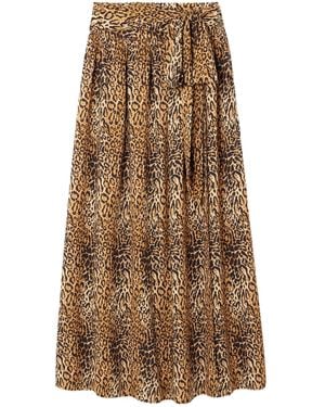 Melissa Odabash Elsa Belted Leopard-Print Jersey Maxi Wrap Skirt - Natural