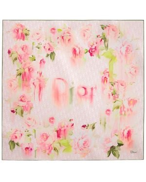 Dior Painted Roses90 Square Scarf - Pink