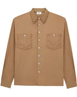 Saint Laurent Button-Up Long-Sleeved Shirt - Brown