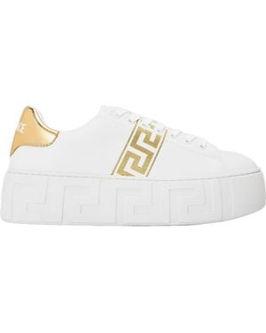 Versace Solid Color Sneakers - White